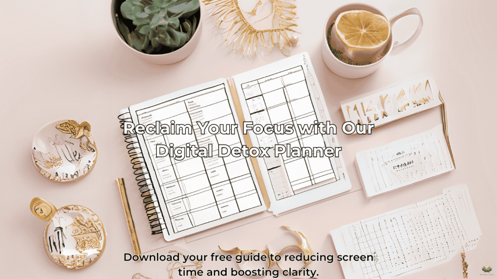 Download Your Free Digital Detox Planner Reclaim Balance Today Digital detox planner interface with text 'Reclaim Your Focus with Our Digital Detox Planner.