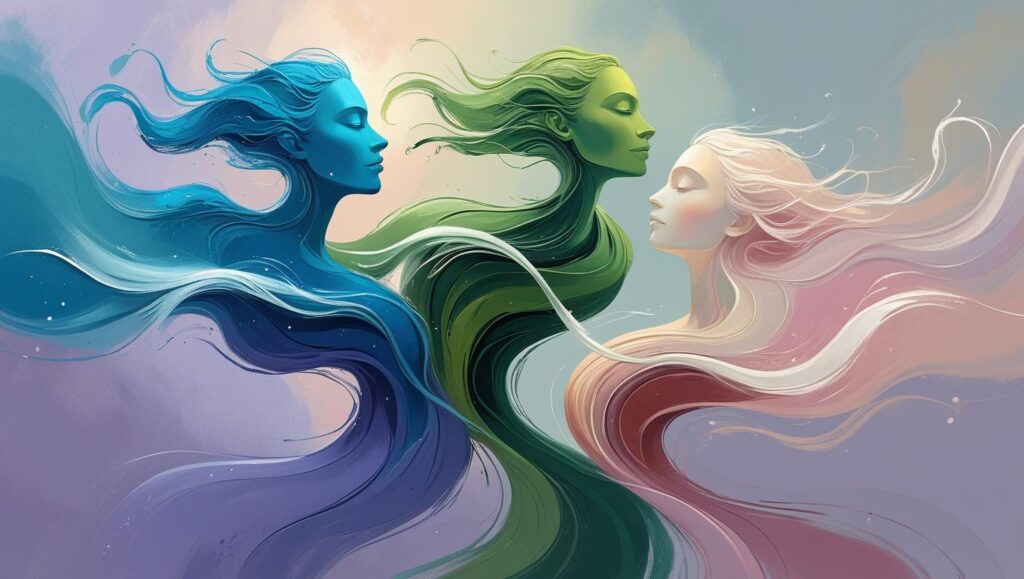 An abstract digital painting representing the concept of the holistical method healing.